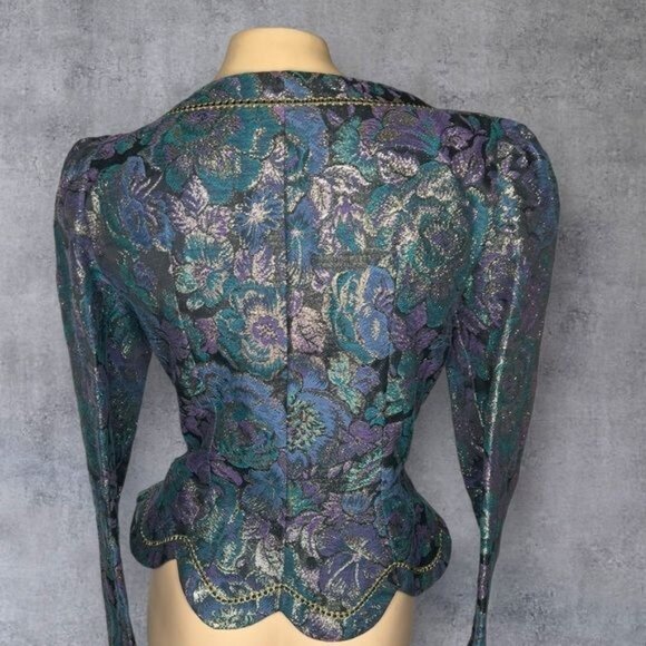 Elegant Cachet by Bari Protas Brocade Jacket - Picture 4 of 7